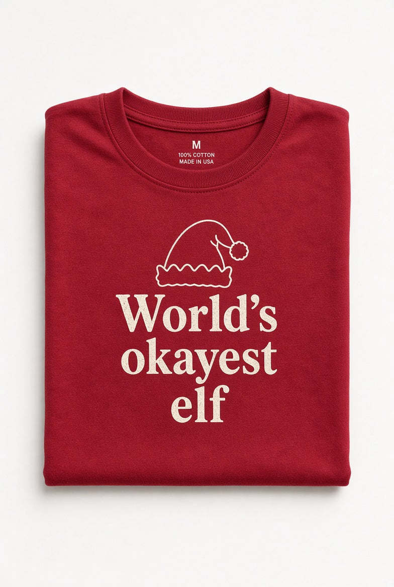 World's Okayest Elf Kids Tee