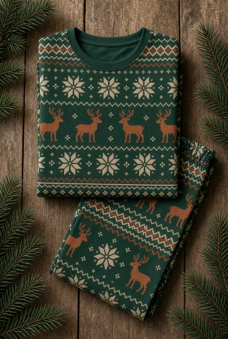 Forest Fair Isle Kids PJs
