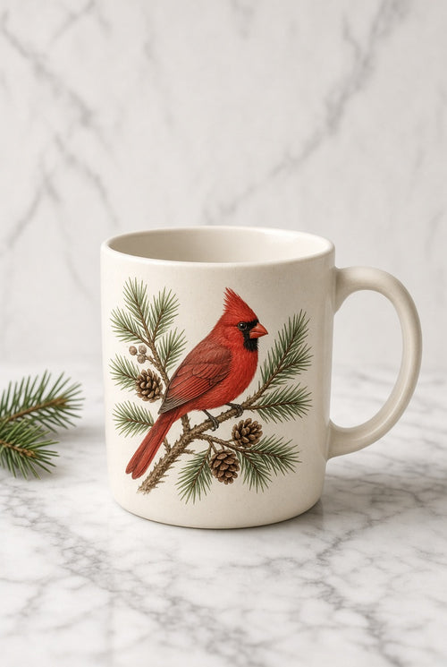Cardinal on Pine Mug