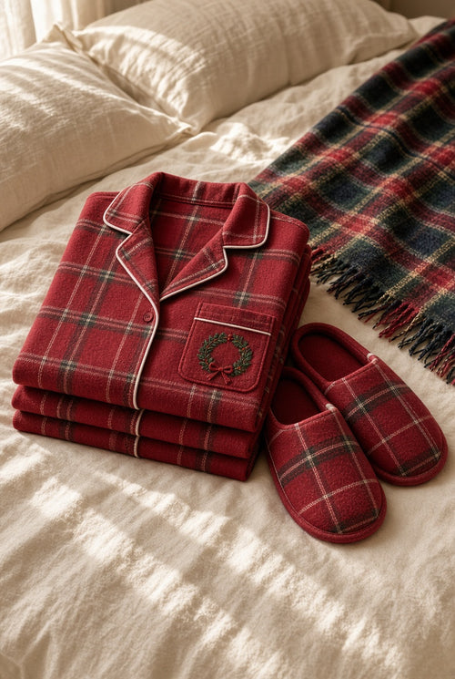 Cranberry Wreath Pajama Set