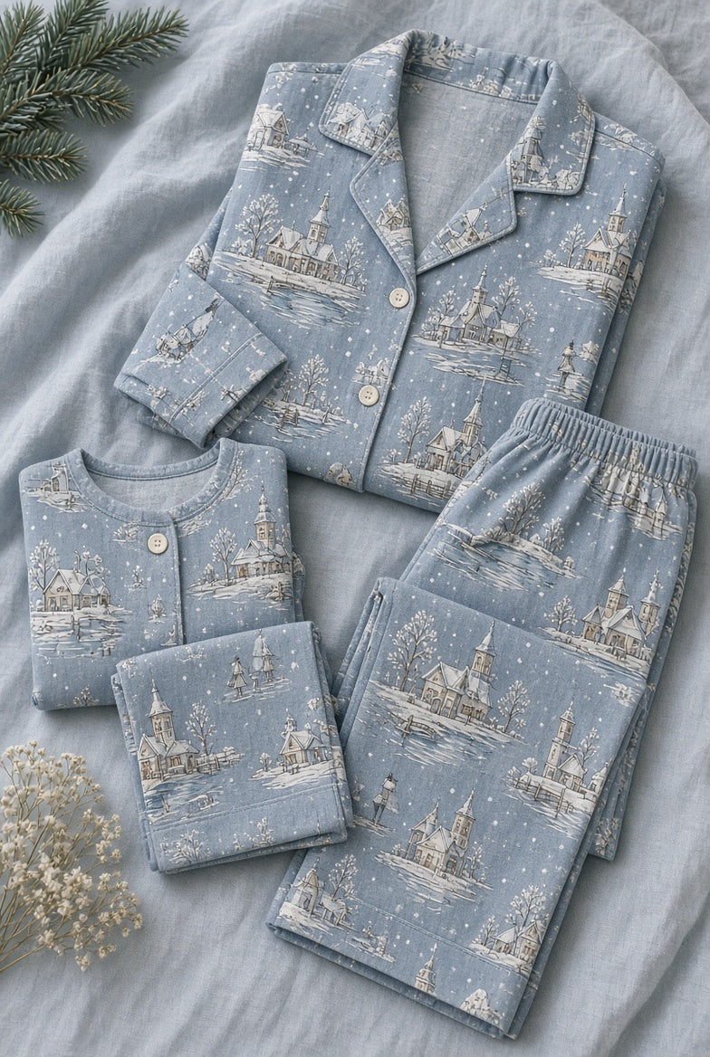 Ice Village Toile Pajamas